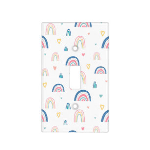 Cute Rainbows & Hearts Pattern Light Switch Cover