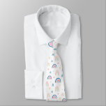 Cute Rainbows &amp; Hearts Pattern Neck Tie