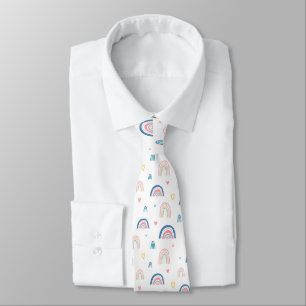 Cute Rainbows & Hearts Pattern Neck Tie