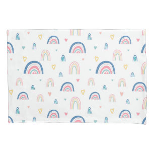 Cute Rainbows & Hearts Pattern Pillow Case