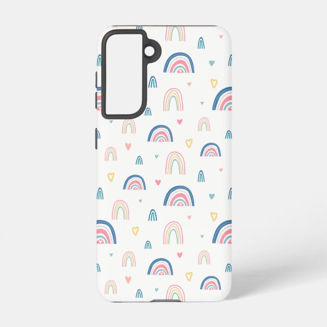 Cute Rainbows & Hearts Pattern Samsung Galaxy Case (Back)