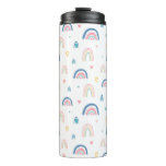 Cute Rainbows &amp; Hearts Pattern Thermal Tumbler