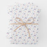 Cute Rainbows &amp; Hearts Pattern Wrapping Paper Sheets