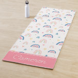 Cute Rainbows &amp; Hearts Pattern Yoga Mat