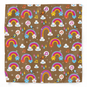 cute rainbows pattern bandana