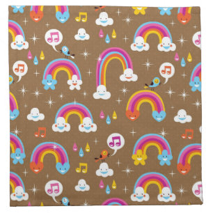 cute rainbows pattern cloth napkin