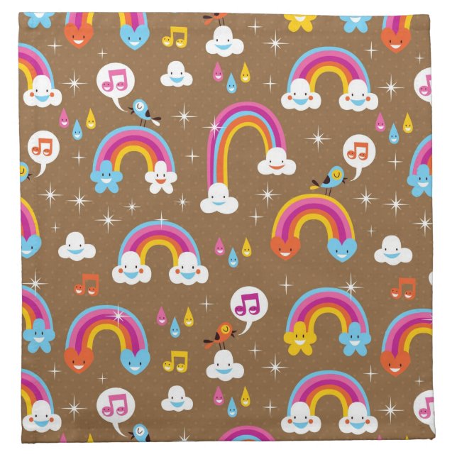 cute rainbows pattern cloth napkin (Front)