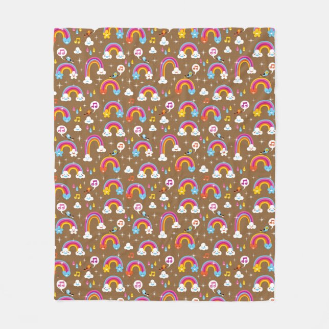 cute rainbows pattern fleece blanket (Front)