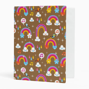 cute rainbows pattern mini binder