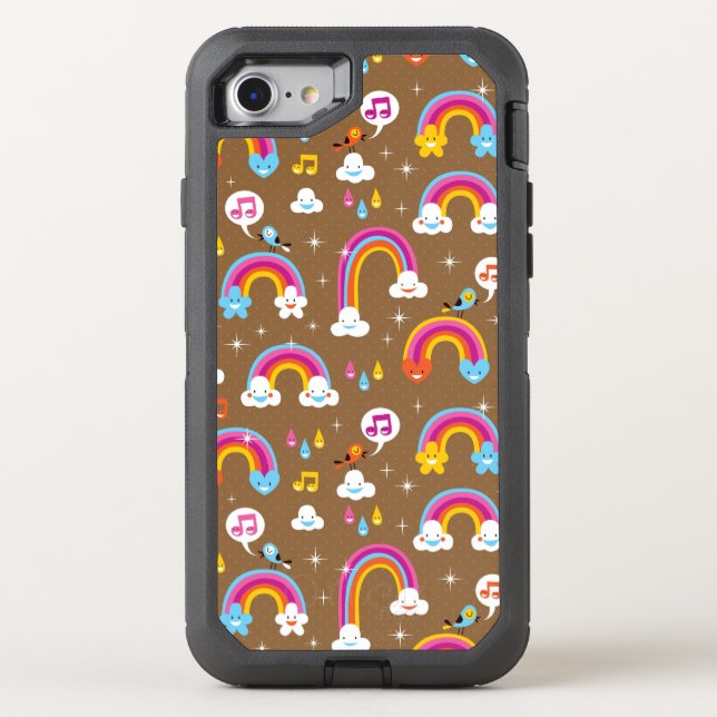 cute rainbows pattern otterbox iPhone case (Back)