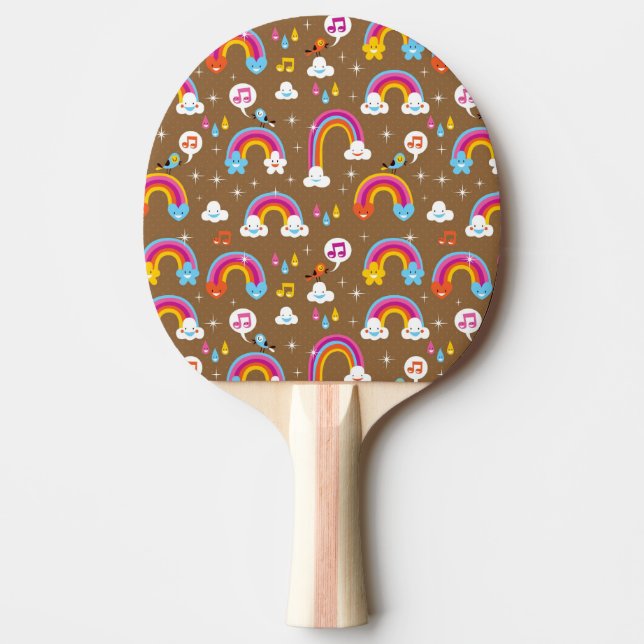cute rainbows pattern Ping-Pong paddle (Front)