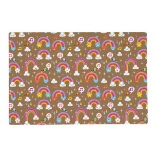 cute rainbows pattern placemat