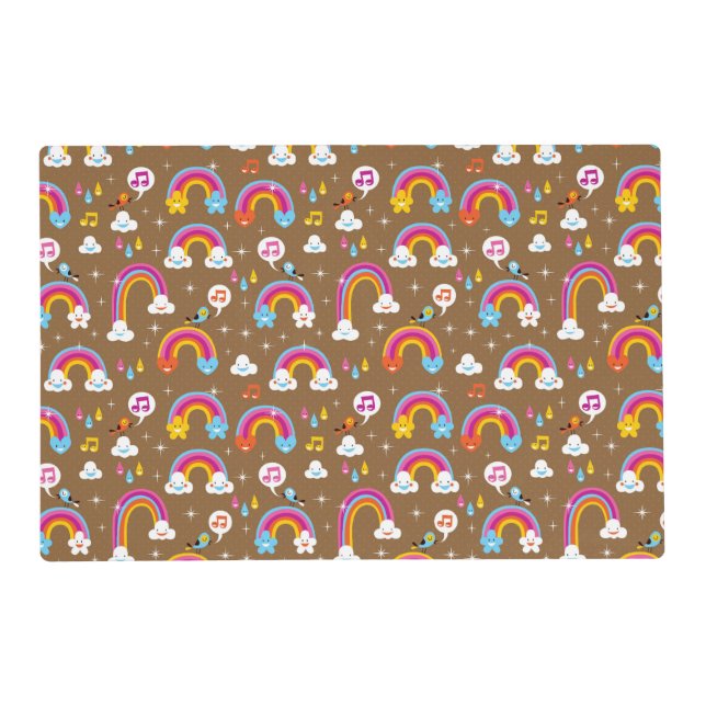 cute rainbows pattern placemat (Front)