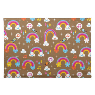 cute rainbows pattern placemat