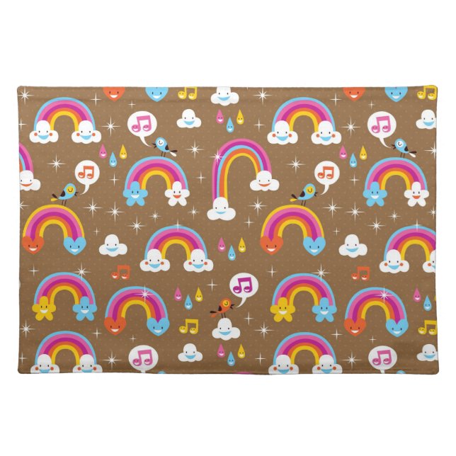cute rainbows pattern placemat (Front)