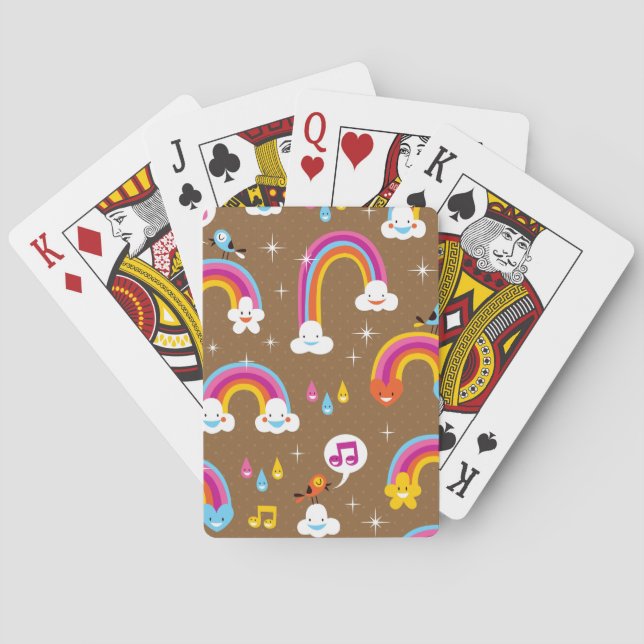 cute rainbows pattern poker cards (Back)