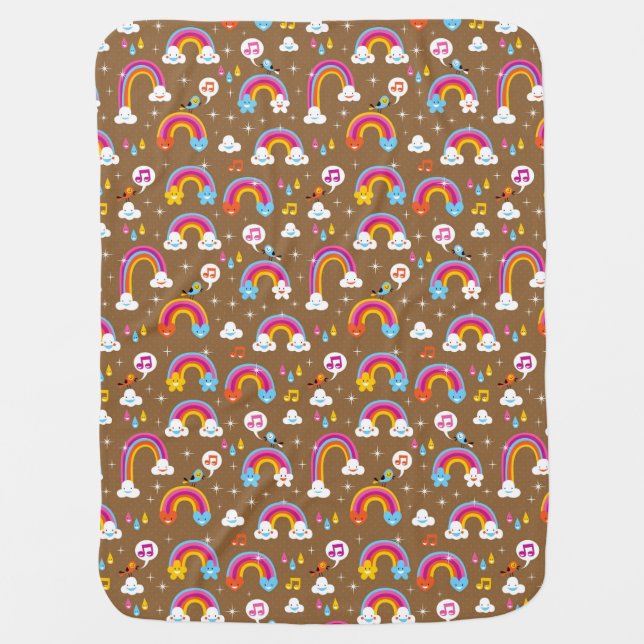 cute rainbows pattern receiving blanket (Front)