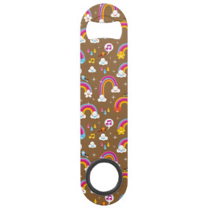 cute rainbows pattern speed bottle opener