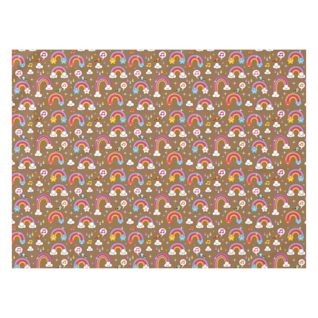 cute rainbows pattern tablecloth (Front (Horizontal))
