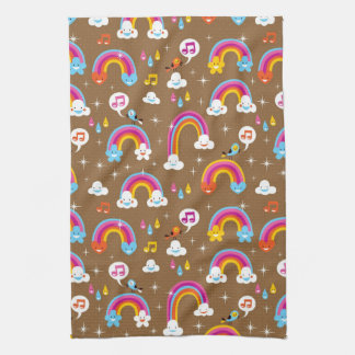 cute rainbows pattern towel