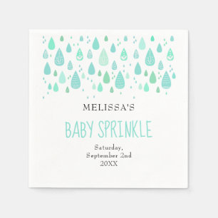 Cute Raindrops Couples Baby Sprinkle / Shower Napkins
