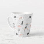 Cute Raining Cats Pattern Latte Mug