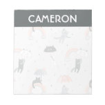 Cute Raining Cats Pattern Notepad