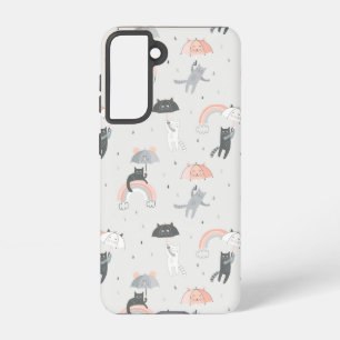 Cute Raining Cats Pattern Samsung Galaxy S21 Case