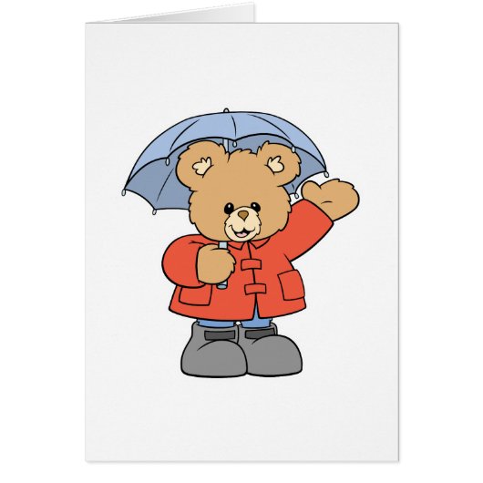 Cute Rainy Day Bear Cards (Front)