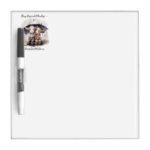 Cute Rainy Day Goats Dry Erase Board
