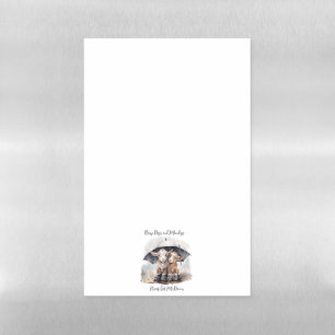 Cute Rainy Day Goats Magnetic Dry Erase Sheet