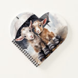 Cute Rainy Day Goats  Notebook