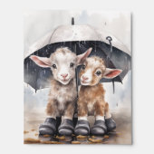 Cute Rainy Day Goats  Picture Ledge (Photo)