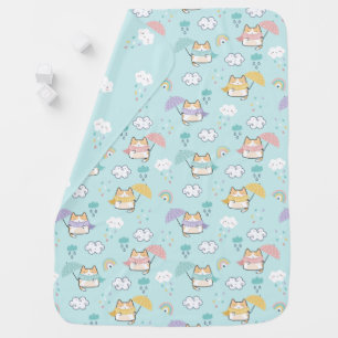 Cute Rainy Day Pattern - Baby Blanket