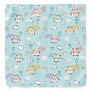Cute Rainy Day Pattern Bandana