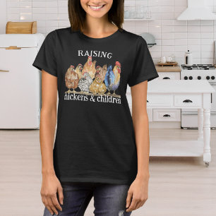 Cute Raising Chickens & Children Homestead Mama T-Shirt