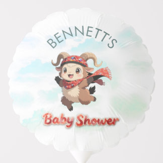 Cute Ram Winter Baby Shower Foil Balloon