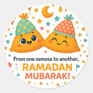 Cute Ramadan Mubarak  Classic Round Sticker