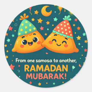 Cute Ramadan Mubarak Classic Round Sticker