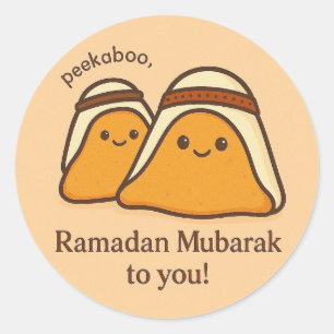 Cute Ramadan Mubarak To You Classic Round Sticker