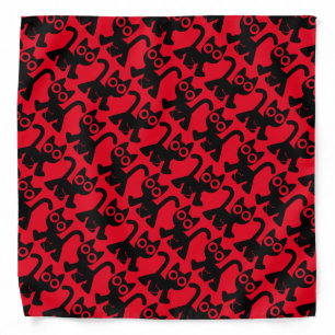 Cute Rambling Cartoon Cat Bandana