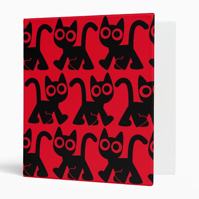 Cute Rambling Cartoon Cat Binder (Front/Inside)