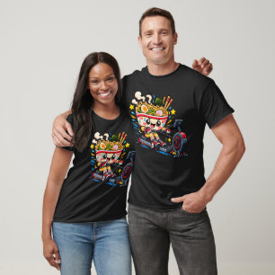 Cute Ramen Bowl Rowing Machine Cartoon Fitness T-Shirt