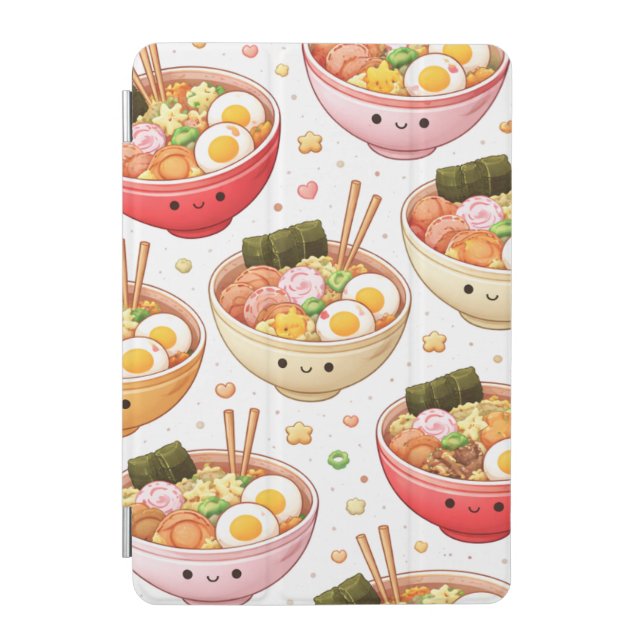 Cute Ramen Bowls - Kawaii IPad Cover (Front)
