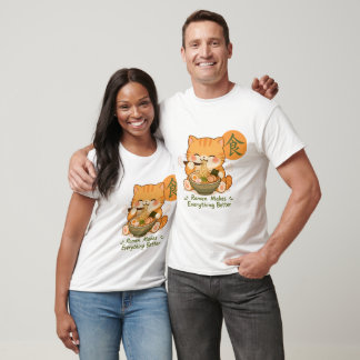 Cute Ramen Cat – Kawaii Cat Eating Ramen Japanese T-Shirt