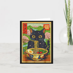 Cute Ramen Cat Nature Flowers Noodle Anime Card