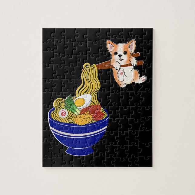 Cute Ramen Corgi Dog Jigsaw Puzzle (Vertical)