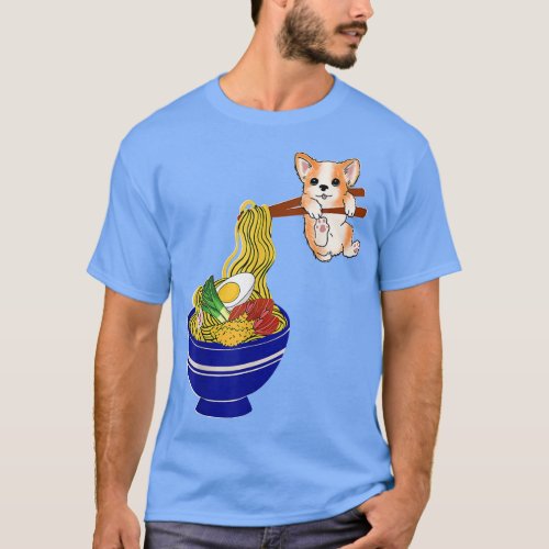 Cute Ramen Corgi Dog  T_Shirt