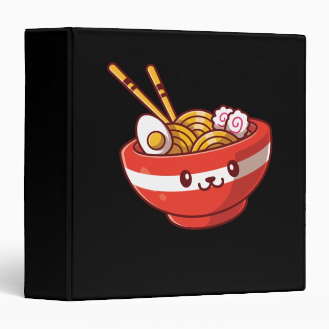 cute ramen noodle 3 ring binder (Front/Spine)