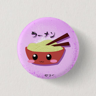 Cute Ramen Noodle Bowl Pinback Button